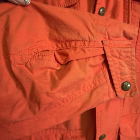 Polo Ralph Lauren Full Zip Oiled Cloth Orange Hooded Sport Jacket Medium Utility - Picture 13 of 16